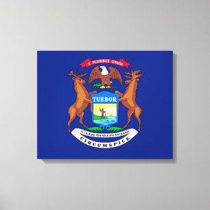 Lienzo Diseño de la bandera del estado de Michigan