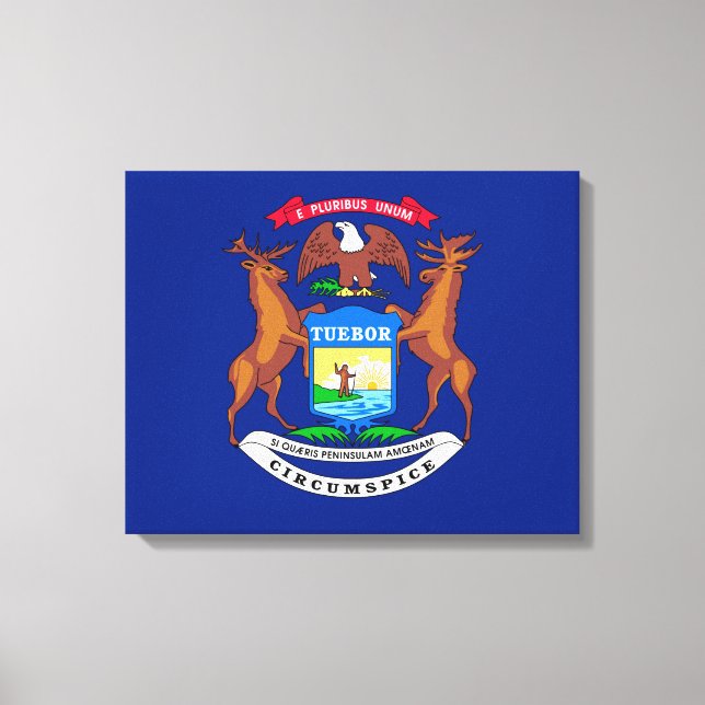 Lienzo Diseño de la bandera del estado de Michigan (Anverso)