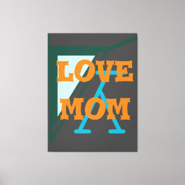 Lienzo Diseño de la mamá, elegante, verde, gris, naranja