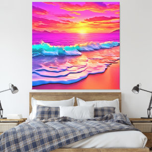 Lienzo Diseño de las olas de la playa de Sunset