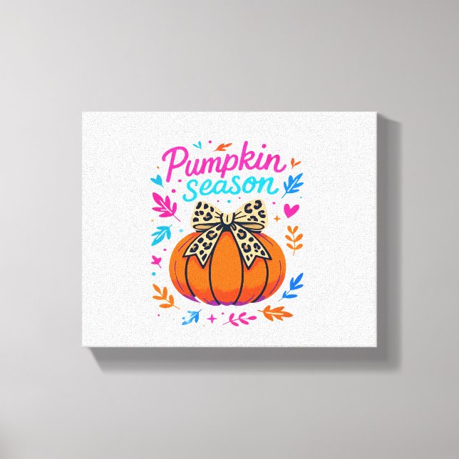 Lienzo Diseño de leopardo de la temporada de calabaza - A (Anverso)