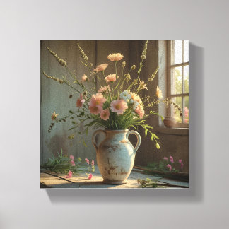 Lienzo Diseño de maceta de flores premium Art de pared de