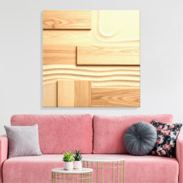 Lienzo Diseño de madera geométrica sobre arena