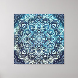 Lienzo Diseño de Mandala de degradado azul