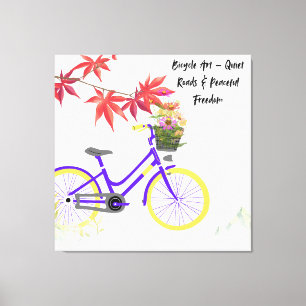 Lienzo Diseño de Motivación de Bicicleta Floral