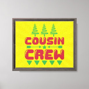 Lienzo Diseño de Navidad para la tripulación de primos - 