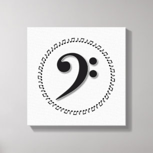 Lienzo Diseño de notas de música de Bass Clef