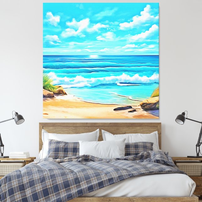 Lienzo Diseño de ondas de playa soleadas (Insitu(Dormitorio))
