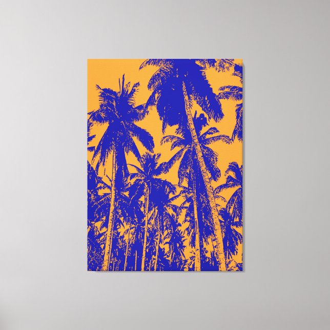 Lienzo Diseño de palmeras tropicales (Anverso)