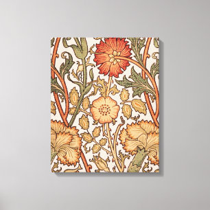 Lienzo Diseño de papel pintado con flores de rosa de Will