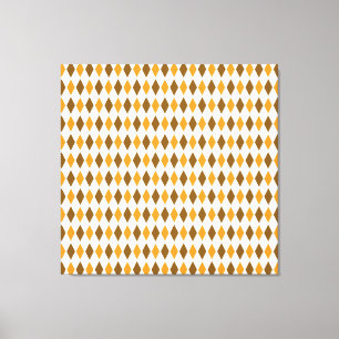 Lienzo Diseño de patrones de diamantes retro naranja y ma
