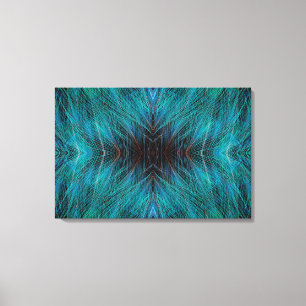 Lienzo Diseño de pluma fractal del ave del paraíso