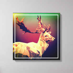 Lienzo Diseño de polígono de ciervos