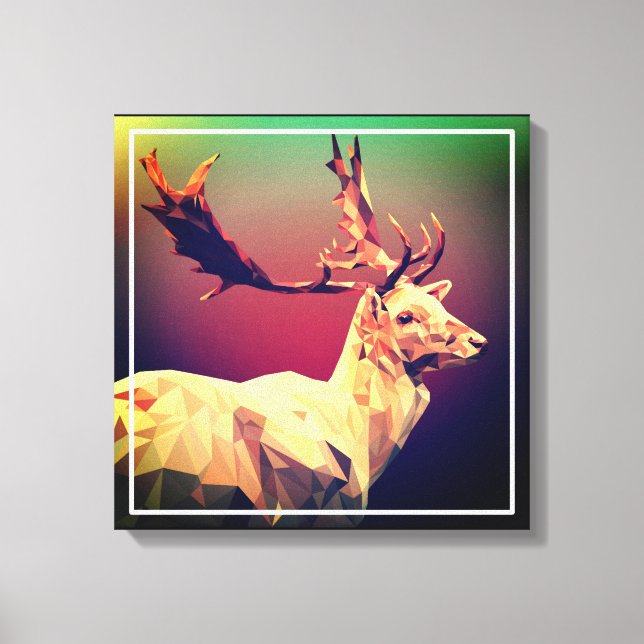 Lienzo Diseño de polígono de ciervos (Anverso)