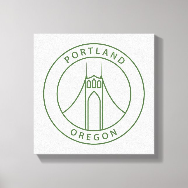 Lienzo Diseño de Portland Oregon (Anverso)