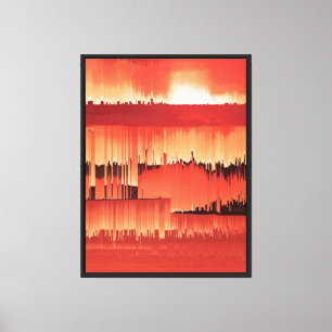 Lienzo Diseño de puesta de sol con falla abstracta