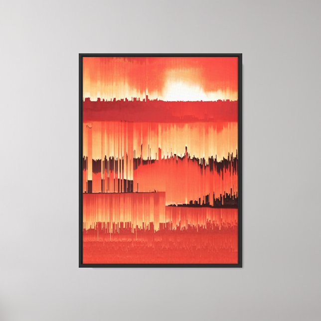 Lienzo Diseño de puesta de sol con falla abstracta (Anverso)