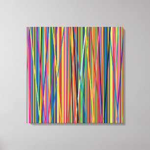 Lienzo Diseño de rayas abstractas coloridas