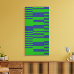 Lienzo Diseño de rayas de patchwork azul verde
