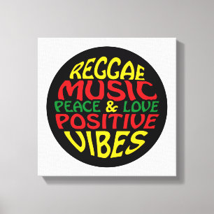 Lienzo Diseño de reggae con declaraciones y citas positiv