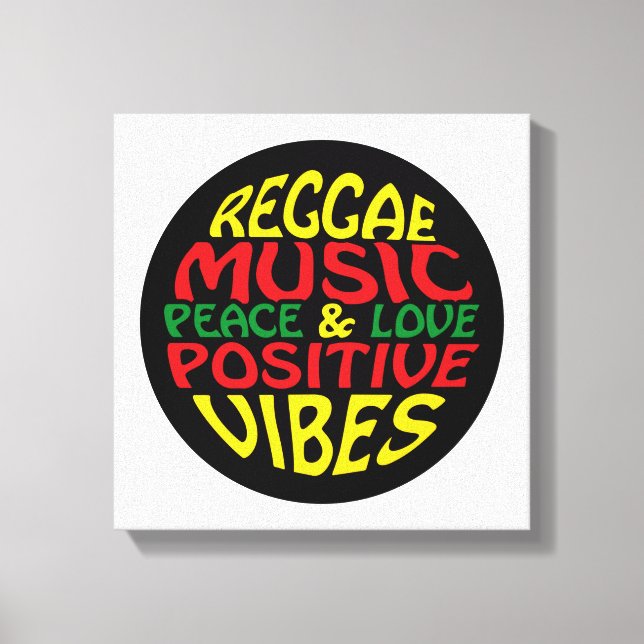 Lienzo Diseño de reggae con declaraciones y citas positiv (Anverso)