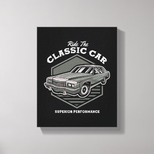 Lienzo Diseño de rendimiento de automóvil clásico