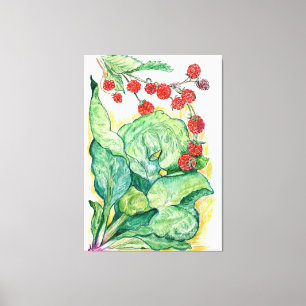 Lienzo Diseño de Rhubarb y Raspberries en Canvas