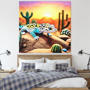 Lienzo Diseño de rocas gecko coloridas