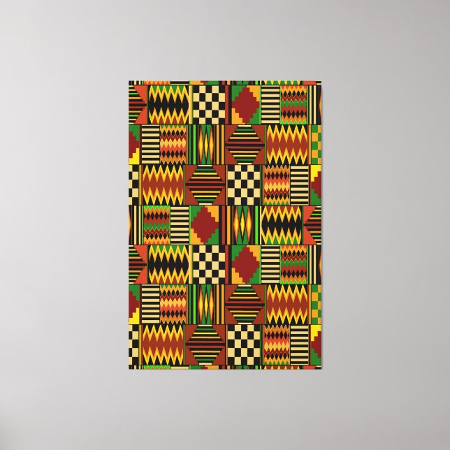 Lienzo Diseño de ropa de kente real africana (Anverso)