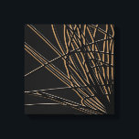 Lienzo Diseño de sabana de resumen negro y oro<br><div class="desc">Diseño elegante, moderno, negro y dorado con composición abstracta inspirada en gramíneas de sabana. Puede realizar el personalizar cambiando el color de fondo y/o de línea. Seleccione 'personalizar' y desplácese a la sección de capas para ver las imágenes y cambie el color de fondo o del borde de línea para...</div>