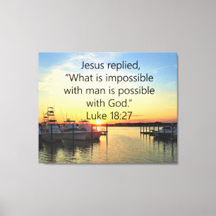 LIENZO DISEÑO DE SCRIPTURA SERENE SUNSET LUKE 18:27