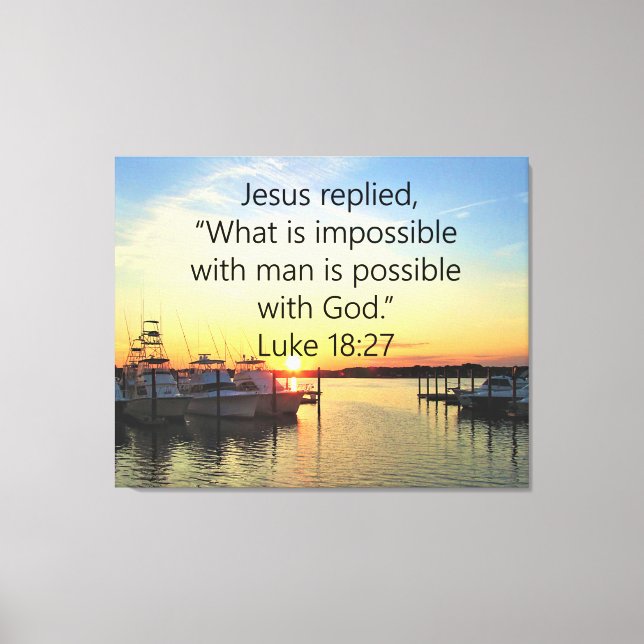 LIENZO DISEÑO DE SCRIPTURA SERENE SUNSET LUKE 18:27 (Anverso)