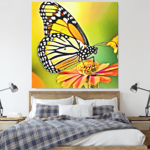 Lienzo Diseño de sorbo de mariposa monarca