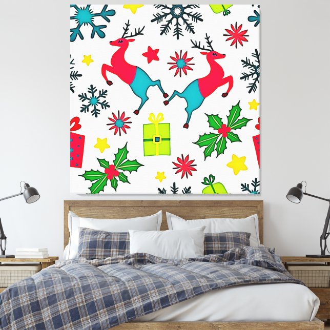 Lienzo Diseño de Sueños con Patrón Acogedor de Invierno (Insitu(Dormitorio))