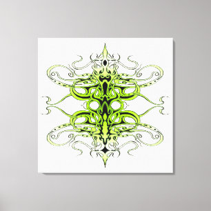 Lienzo Diseño de tatuaje tribal Personalizado verde