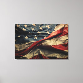 Lienzo Diseño de tela ondulada de bandera estadounidense