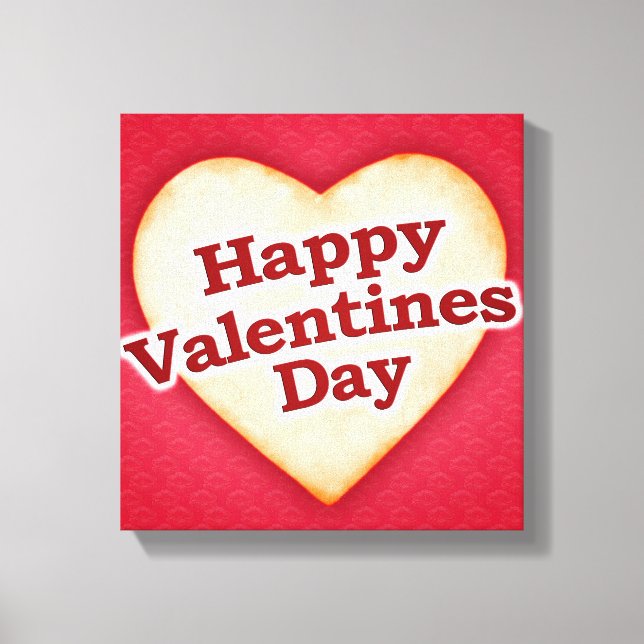 Lienzo Diseño de texto del Día de San Valentín feliz con  (Anverso)