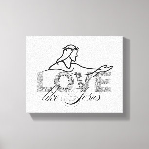 Lienzo Diseño de tipografía cristiana Ama como Jesús