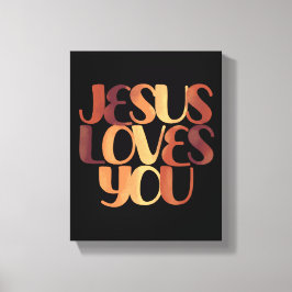 Lienzo Diseño de tipografía cristiana que Jesús ama 