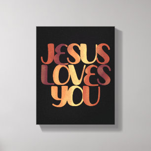 Lienzo Diseño de tipografía cristiana que Jesús ama