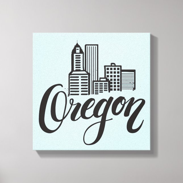 Lienzo Diseño de tipografía de Oregon (Anverso)
