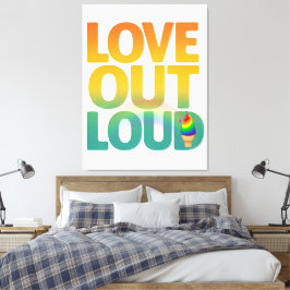 Lienzo Diseño de tipografía Retro Pride Amor en Voz Alta