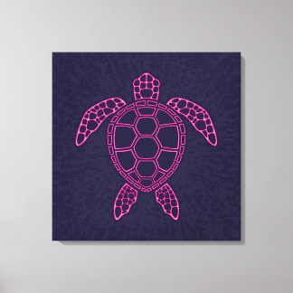 Lienzo Diseño de Tortuga Marina de Lava Neon Rosa Brillan