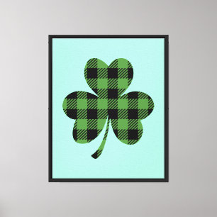 Lienzo Diseño de trébol de shamrock de cuadros de búfalo 