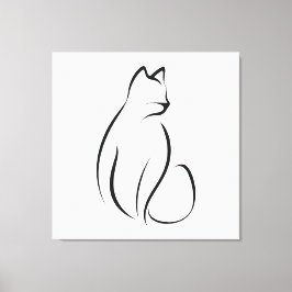 Lienzo Diseño de una línea de gato