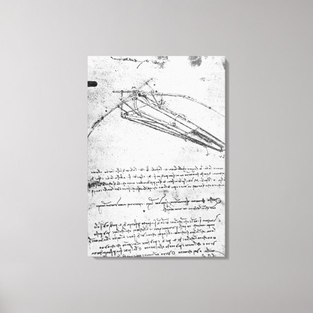 Lienzo Diseño de una máquina voladora (Anverso)