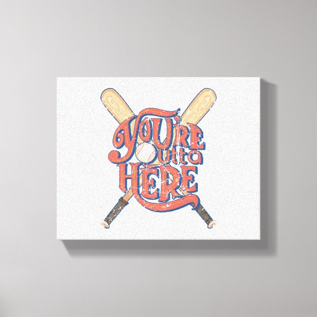 Lienzo Diseño de ventilador de béisbol retro (Anverso)