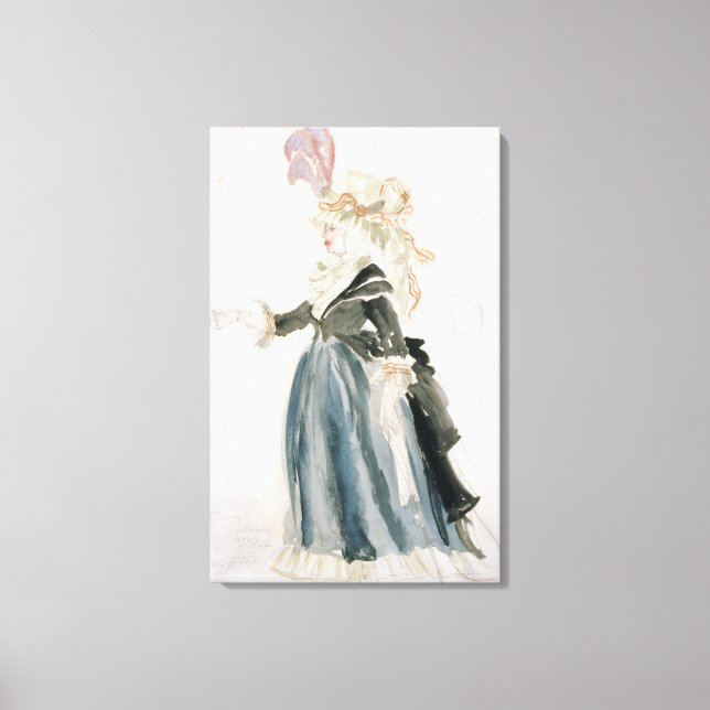 Lienzo Diseño de vestuario para "Misa Sert" como "Une Dam (Anverso)