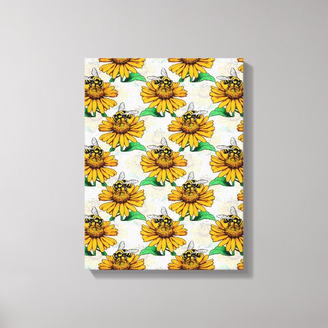 Lienzo Diseño del patrón de flor de girasol (Anverso)