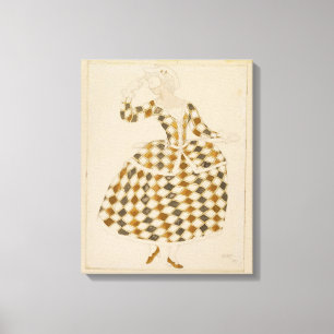 Lienzo Diseño del traje para Columbine, de la bella